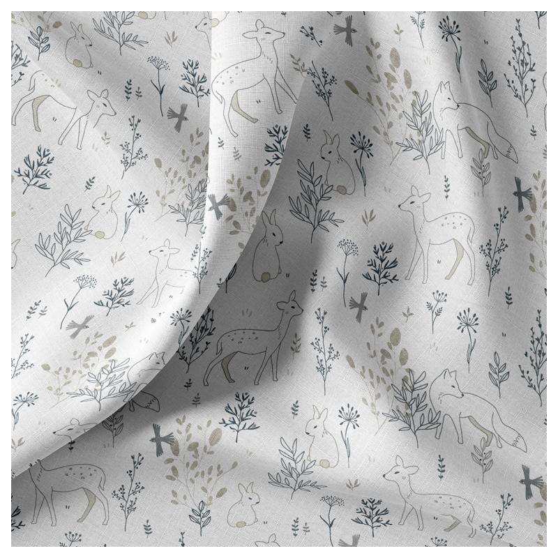 Printed Cotton LARVIK White / Gray Tones